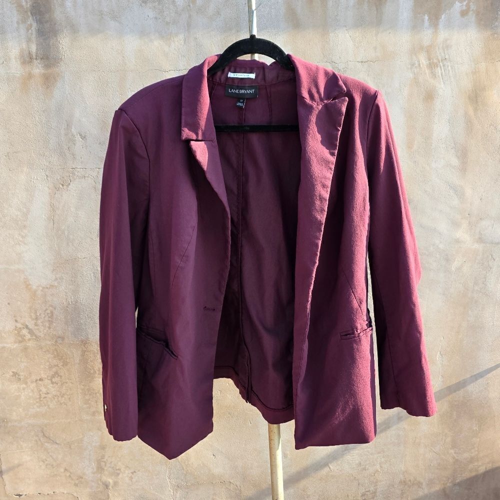 Lane Bryant Plum Color Unstructured Blazer